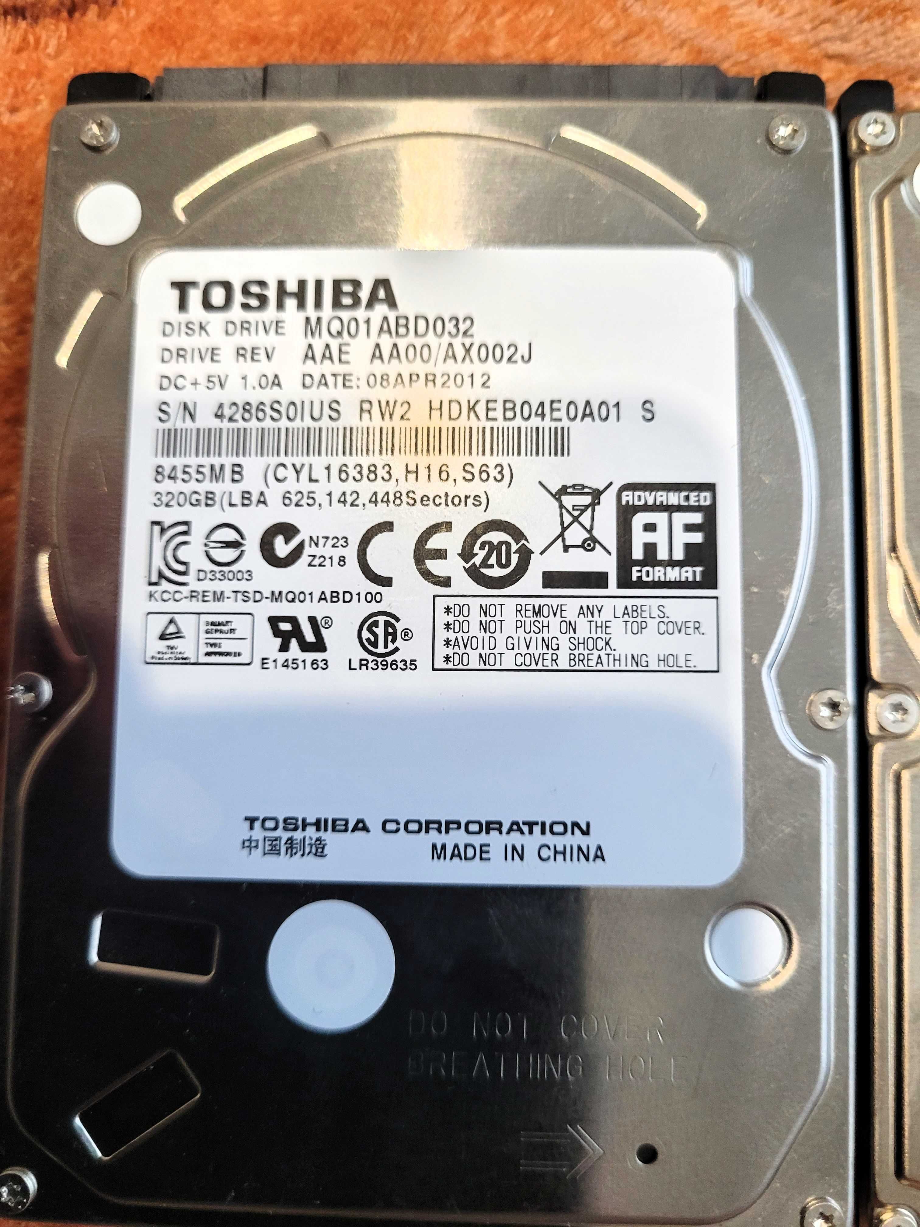 HDD 2.5" Жесткие диски Toshiba Hitachi Seagate 320/500 Sata