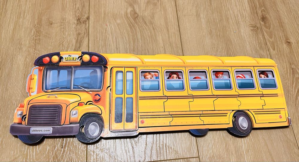 Деревʼяний двошаровий пазл Автобус