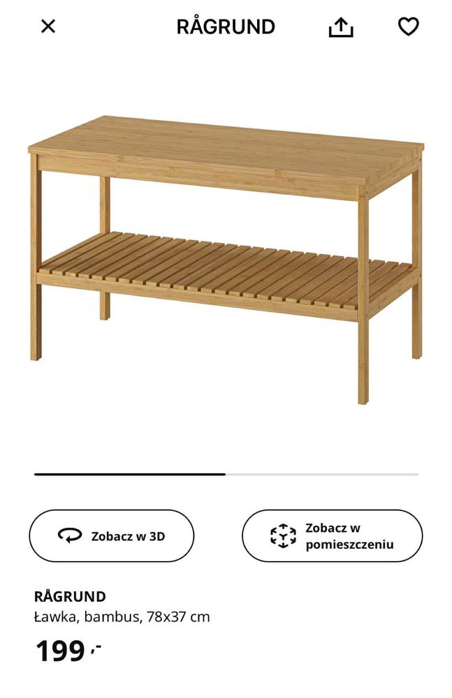 Ławka bambusowa Ikea RAGRUND