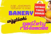 Ulotki, banery, wizytówki, gadżety i odzież reklamowa– Tanio i fachowo