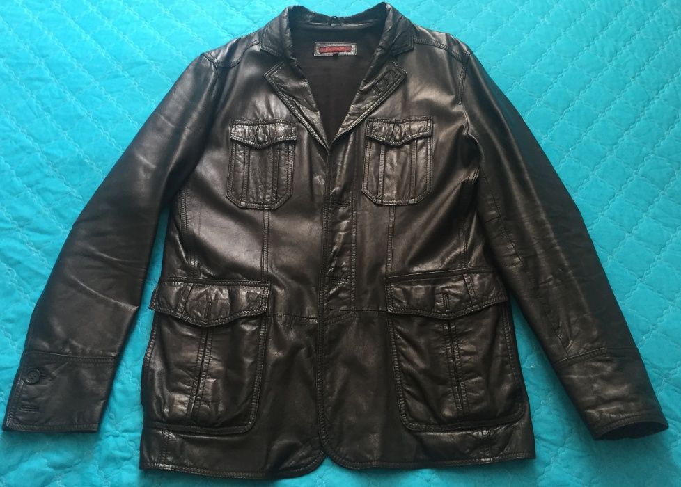 Мужской кожаный пиджак (куртка)