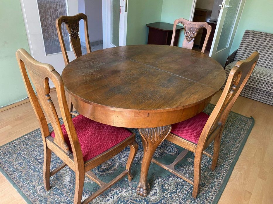 Meble gdańskie zestaw stół + 4 krzesła