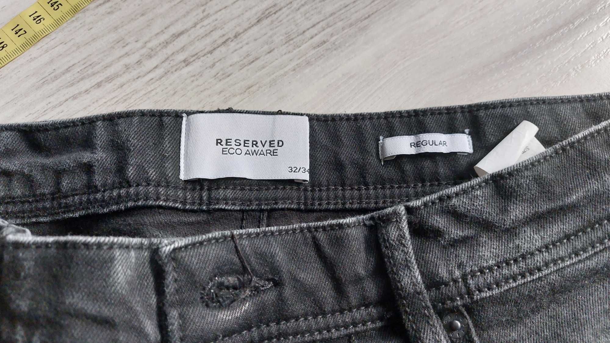 Czarne jeansy Reserved regular 32/34