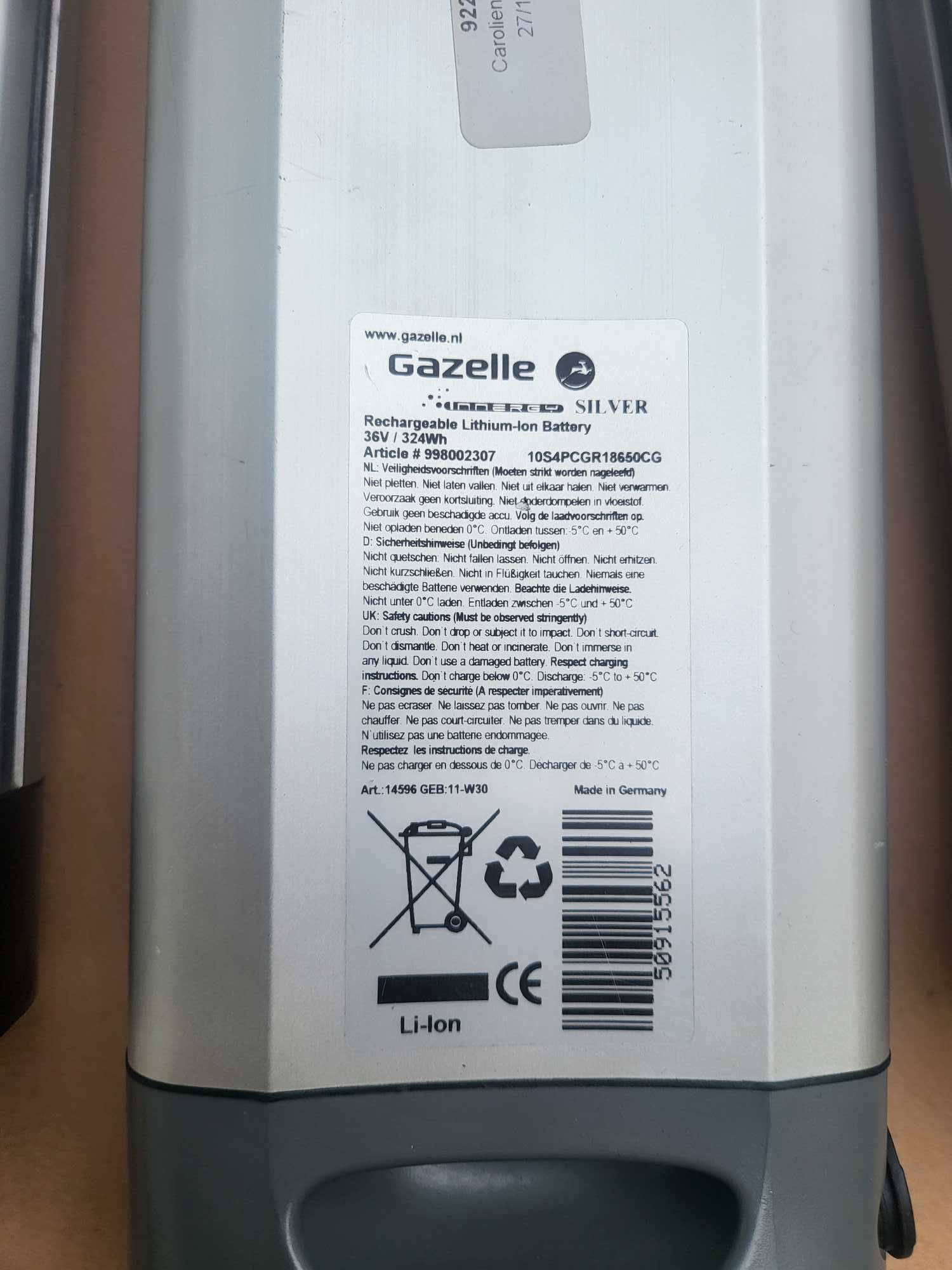 Bateria Gazelle Silver 36v