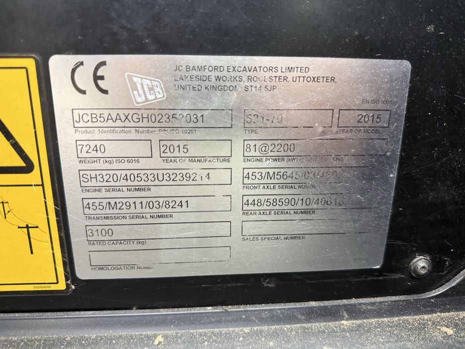 JCB 531-70 AGRI 2015р