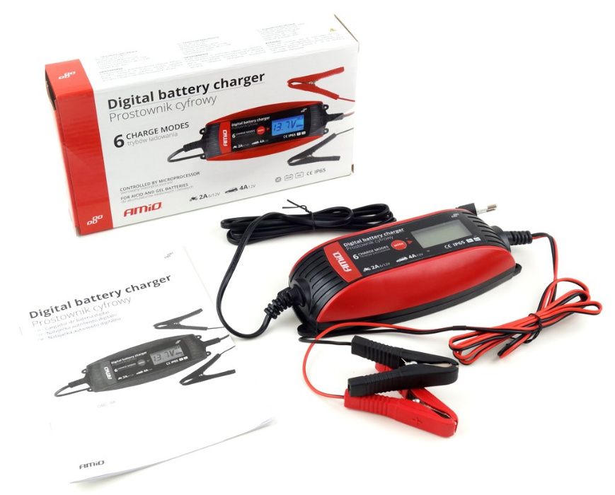 ŁADOWARKA Akumulator Prostownik CYFROWY LCD 6V-12V 4A Warszawa Sklep