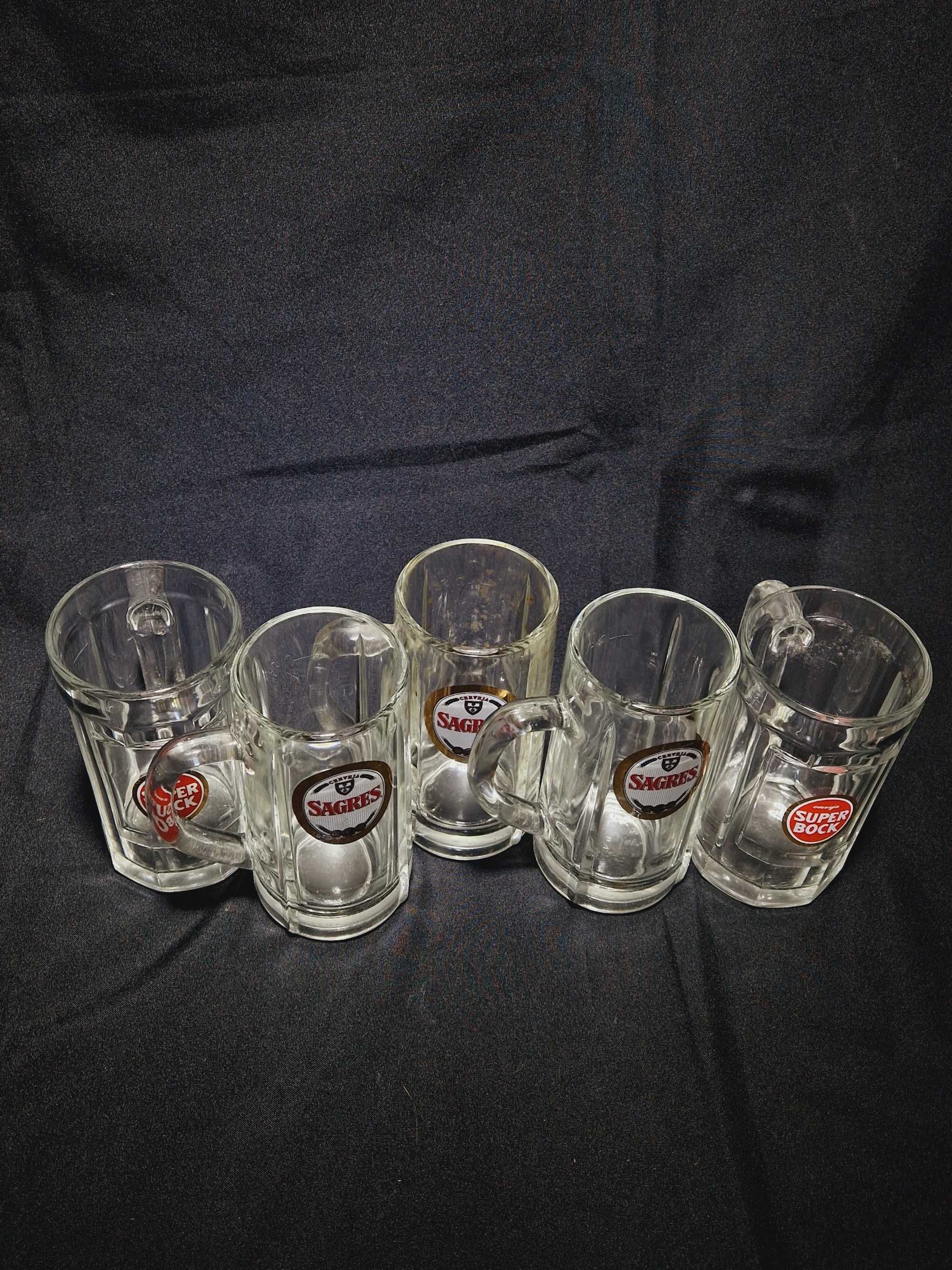 Conjunto 5* Canecas Vintage Sagres e Super Bock