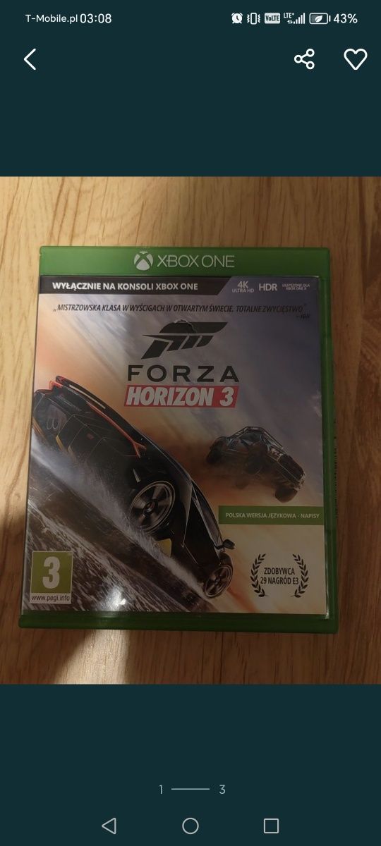 Forza horizon 3 xbox one s x series Polska wersja