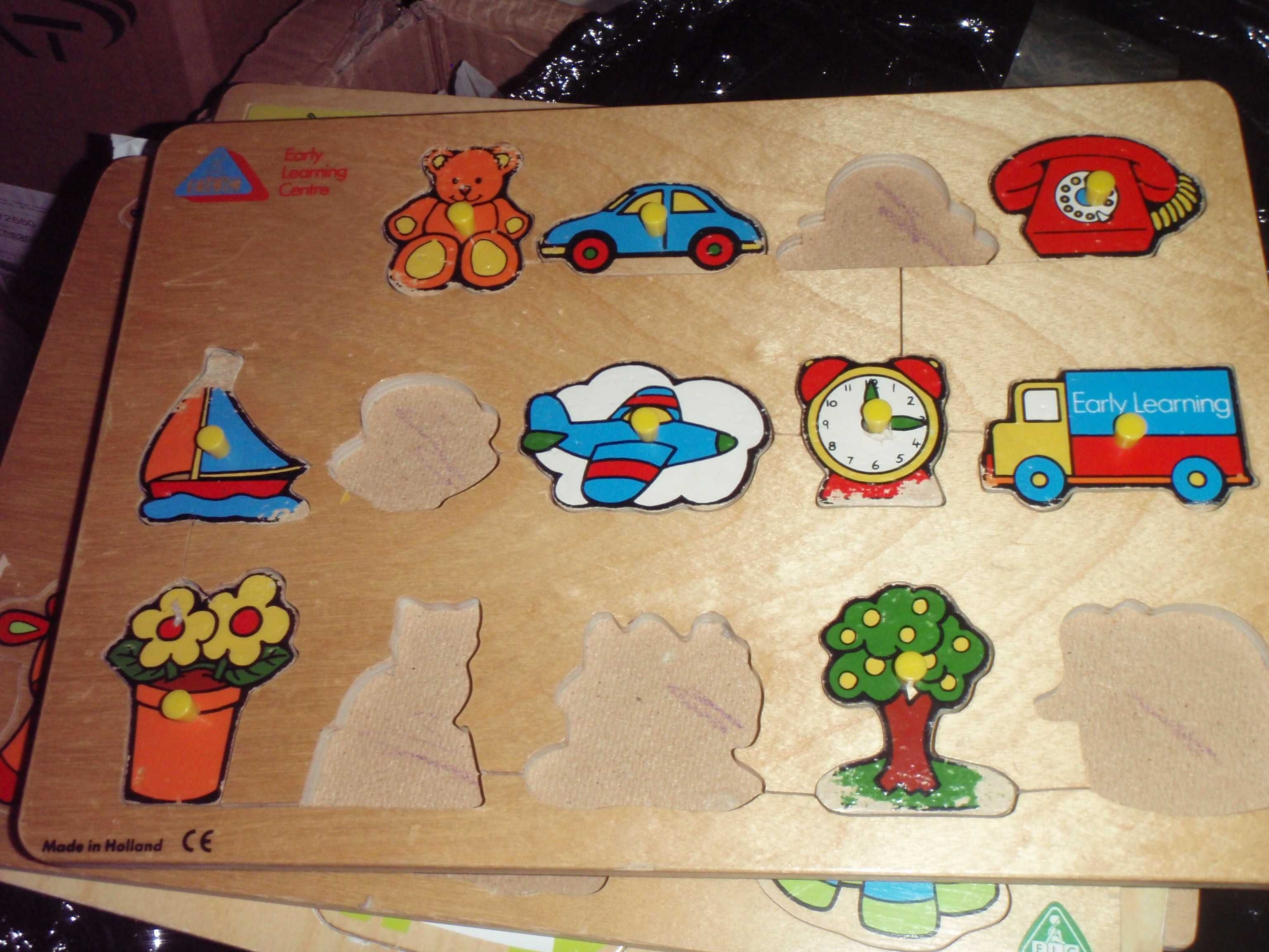 Puzzle drewniane dla dzieci - Alfabet Angielski + gratis 4 inne