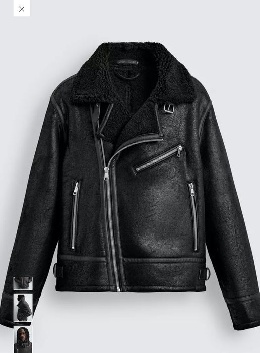 Świetna zimowq kurtka męska baranek ramoneska Zara L