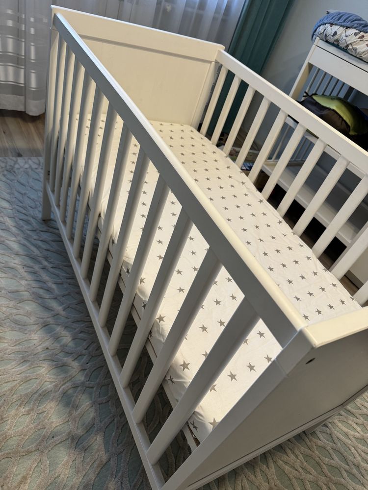 Łóżeczko niemowlęce z materacem IKEA Gulliver