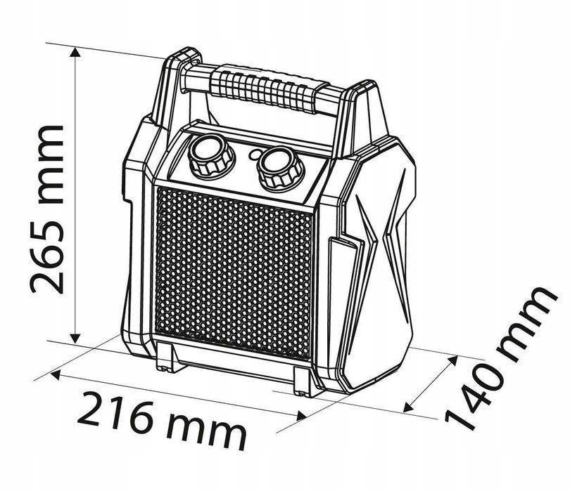 Nagrzewnica Elektryczna Ceramiczna Ptc, 2Kw Nowy Model