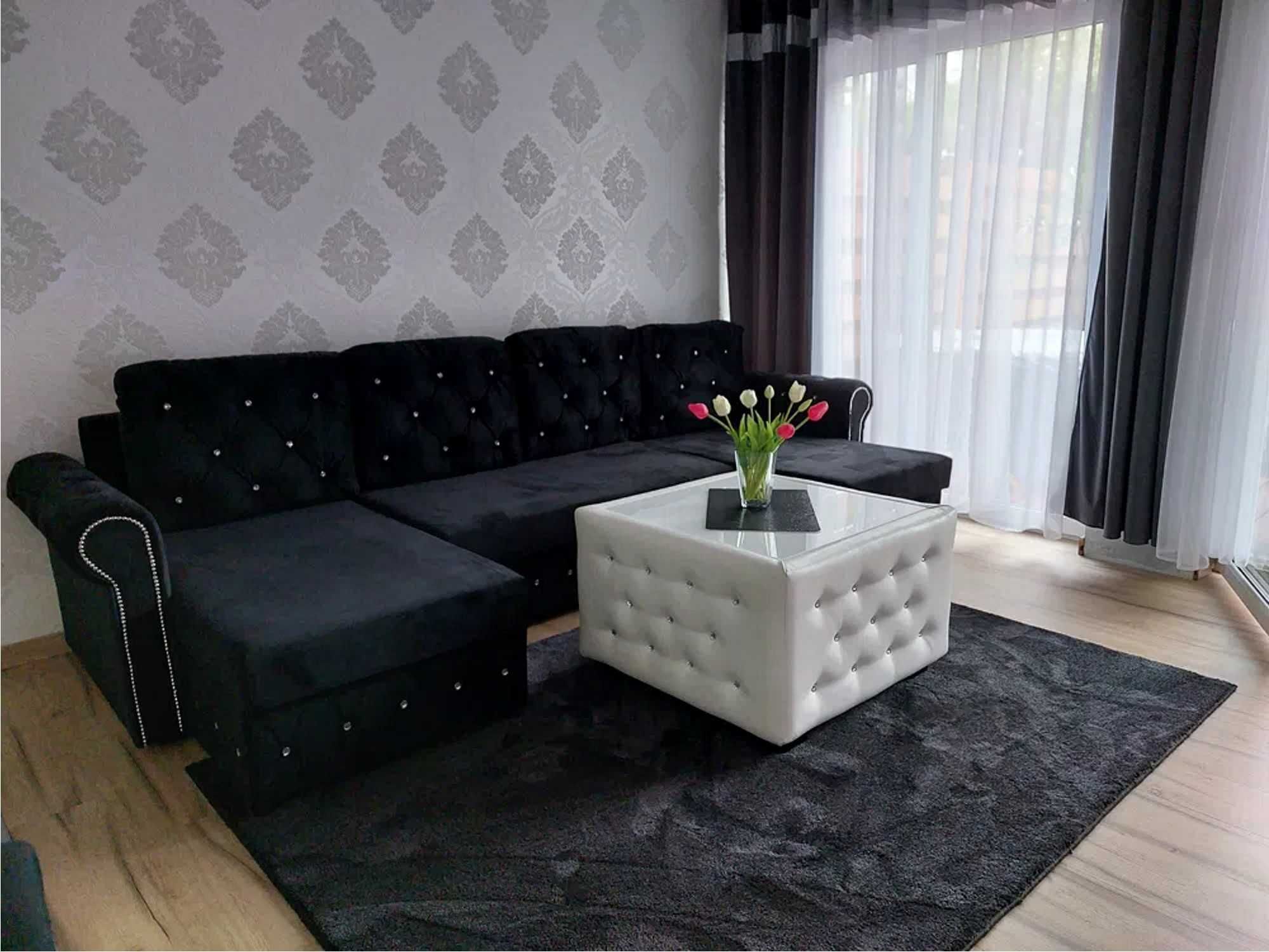 RATY narożnik w kształcie U rozkładany GLAMOUR chesterfield sofa łóżko