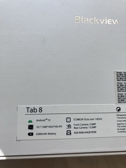 Планшет 10.1" Blackview Tab 8 4/64Gb 4G (SIM) Android 10 6580mAh Gold