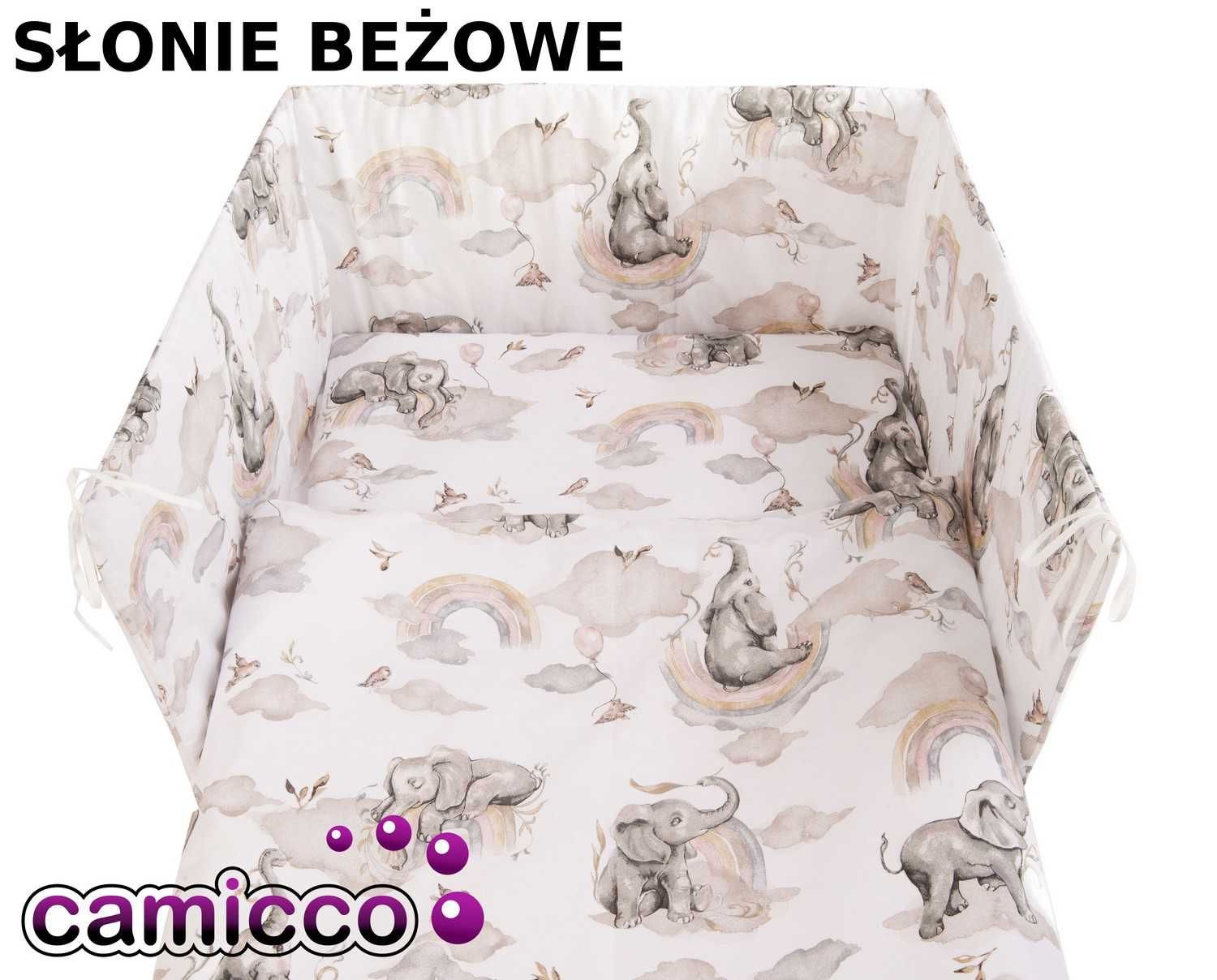 POŚCIEL 7 elementowa do łożeczka 120x60 ochraniacz organizer komplet