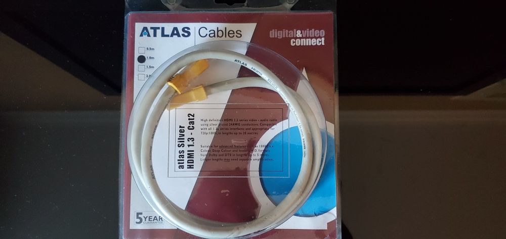 кабель Atlas hdmi silver 1m.