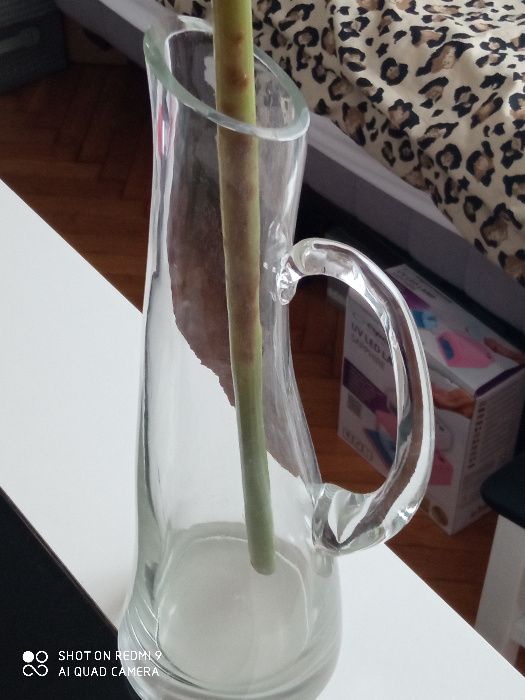 Nowoczesny wazon GRUBE SZKŁO ciężki stabilny WYS. 38 cm DUŻY