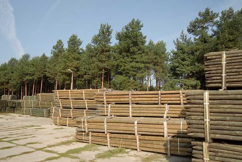 Wyprzedaż. Paliki i pale sosnowe strugane na biało, nieimpregnowane