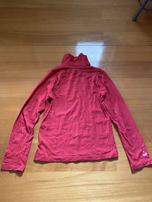 Camisola gola alta manga comprida vermelha 10 anos