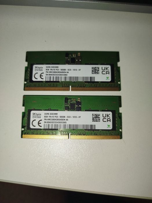 Оперативная память для ноутбука DDR5 SODIMM 16гб (2 по 8), 5600 Мгц