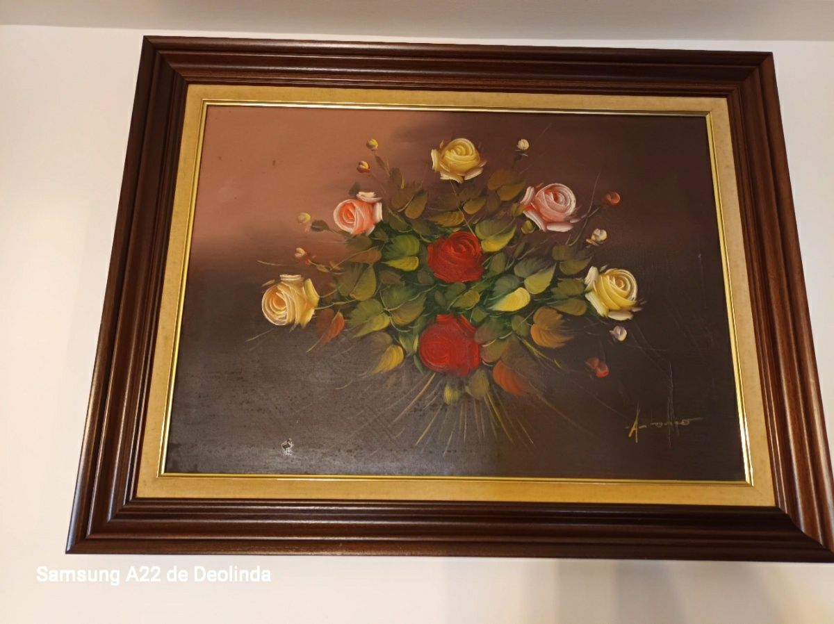 Quadro com flores retangular