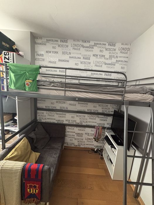 IKEA SVARTA Rama łóżka na antresoli 90x200 cm kanapa gratis !