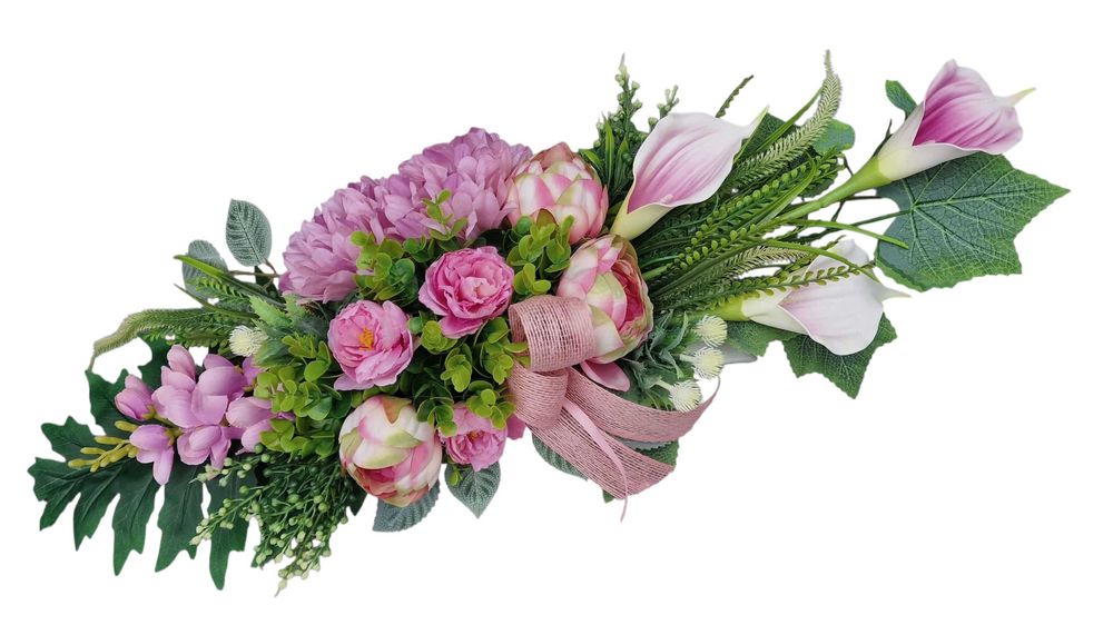 Kompozycja kwiatowa na grób cmentarz stroik ikebana Z208