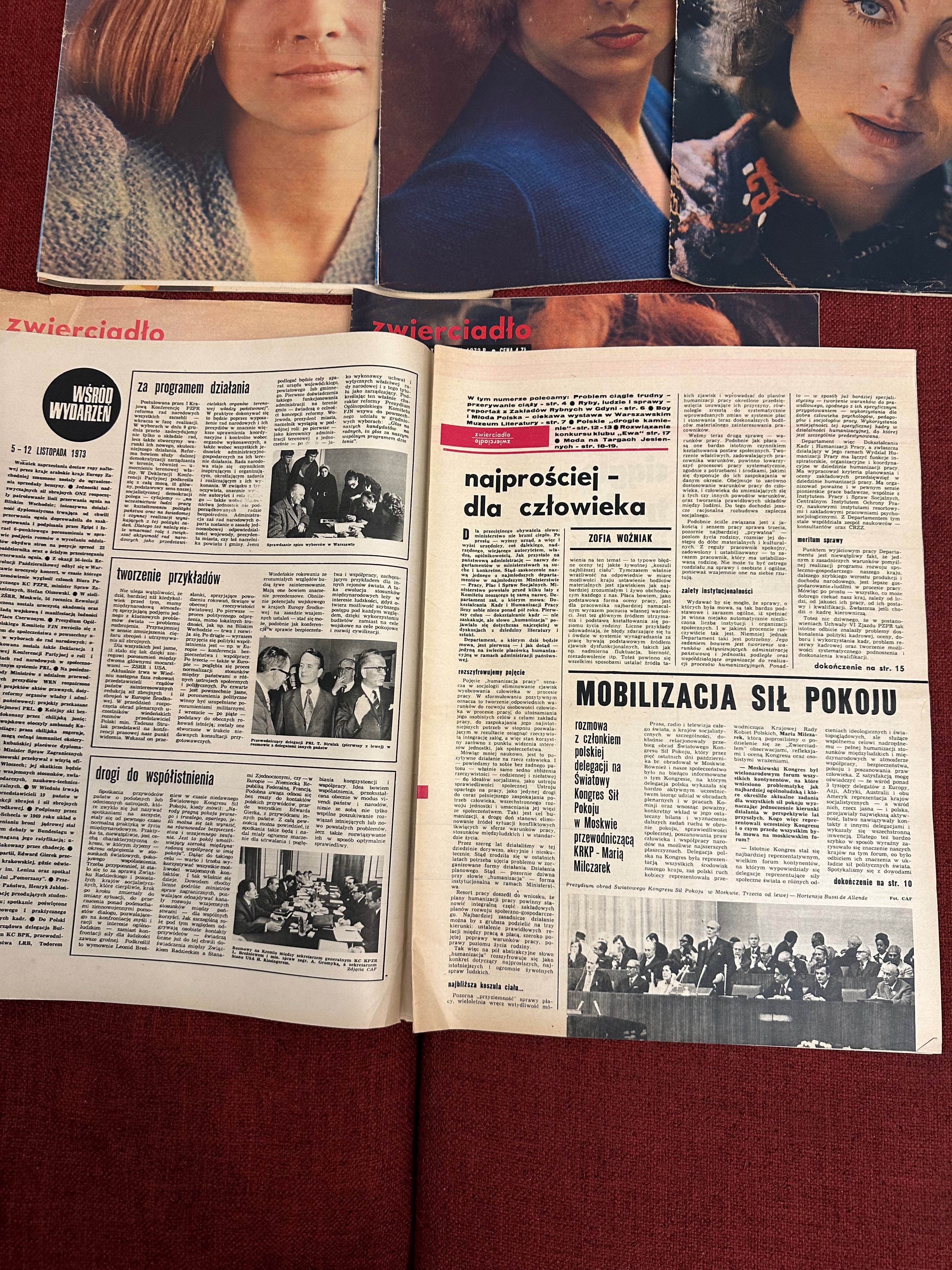 Stare czasopisma z lat 1971 - 1975 roku!! Oryginał!! ZWIERCIADŁO