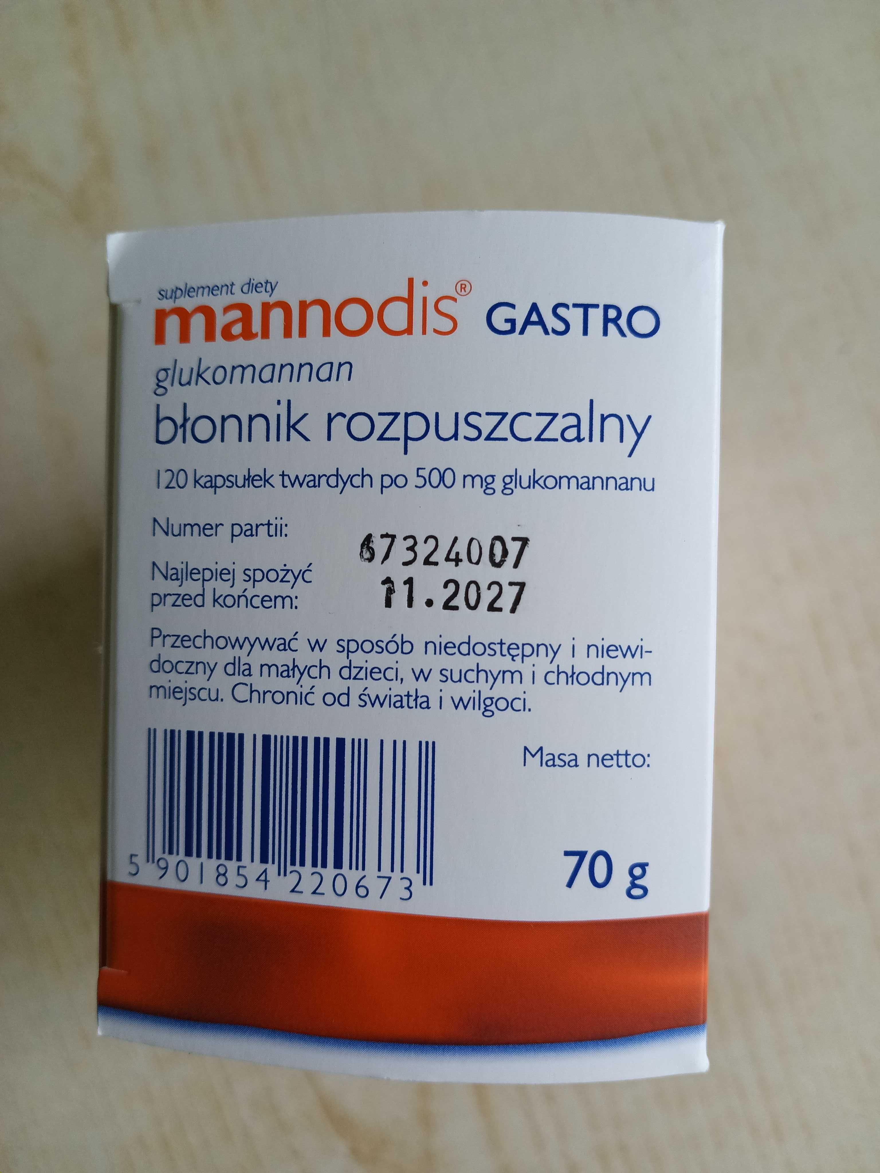Mannodis Gastro 120 kaps.  redukcja masy ciała obniżenie cholesterolu