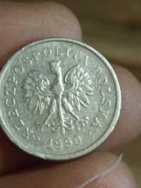 Sprzedam szosta monete 1 zloty 1990 rok