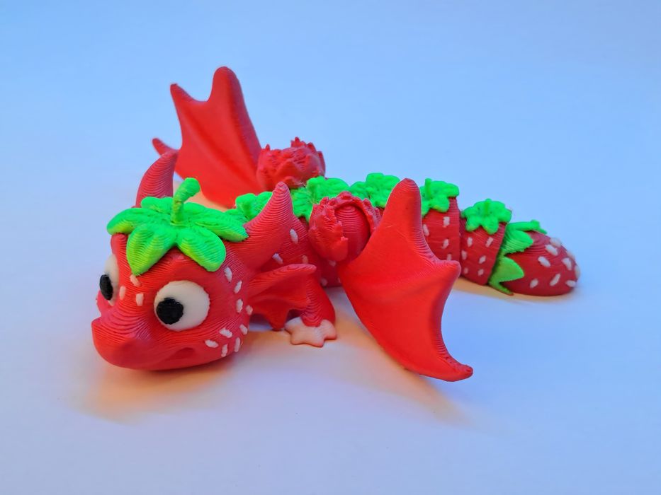 Полуничний дракончик / подарунок для дівчинки/ рухомий дракон / іграшк