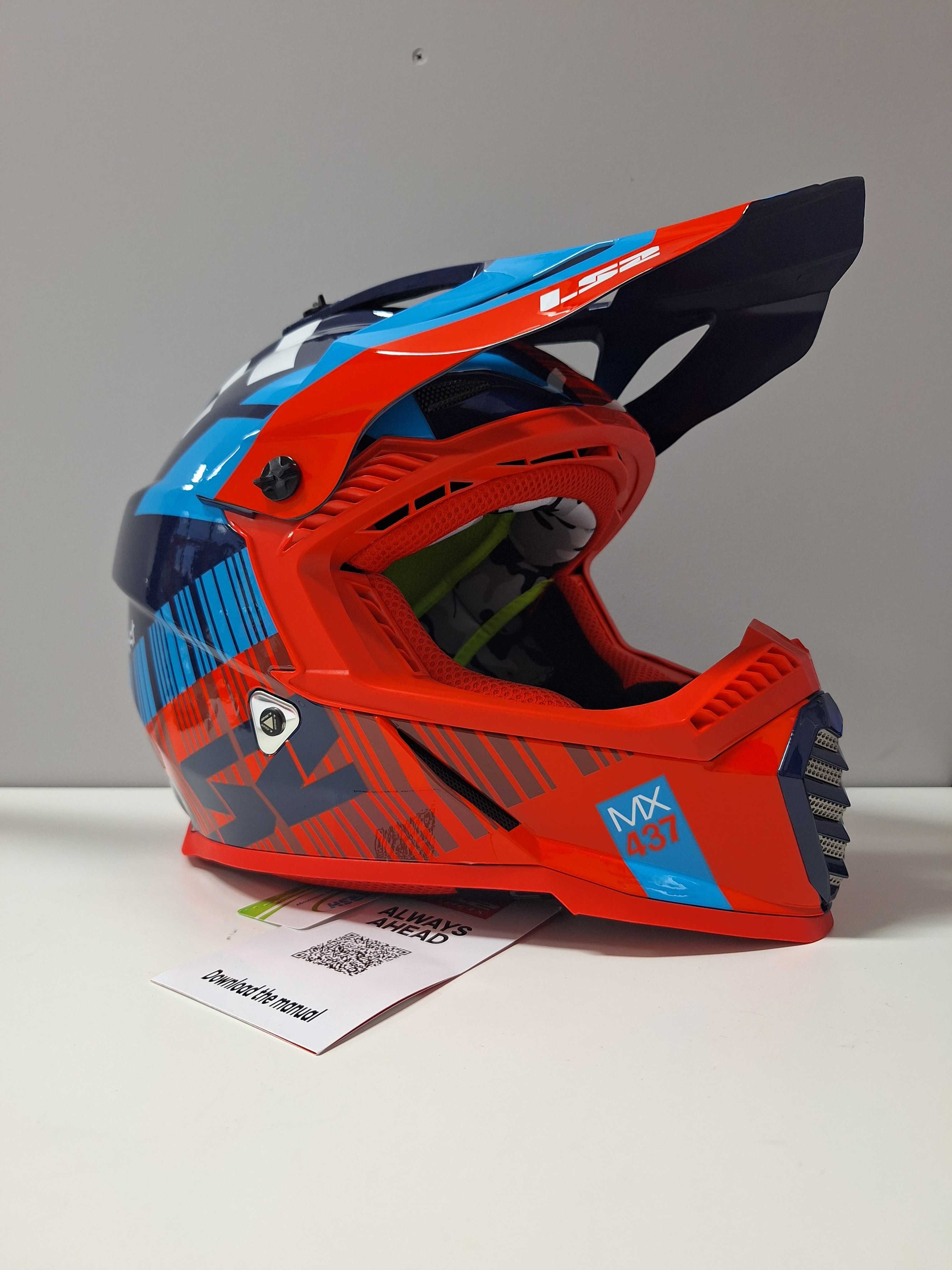 kask cross / quad LS2 MX437 FAST EVO XCODE RED BLUE