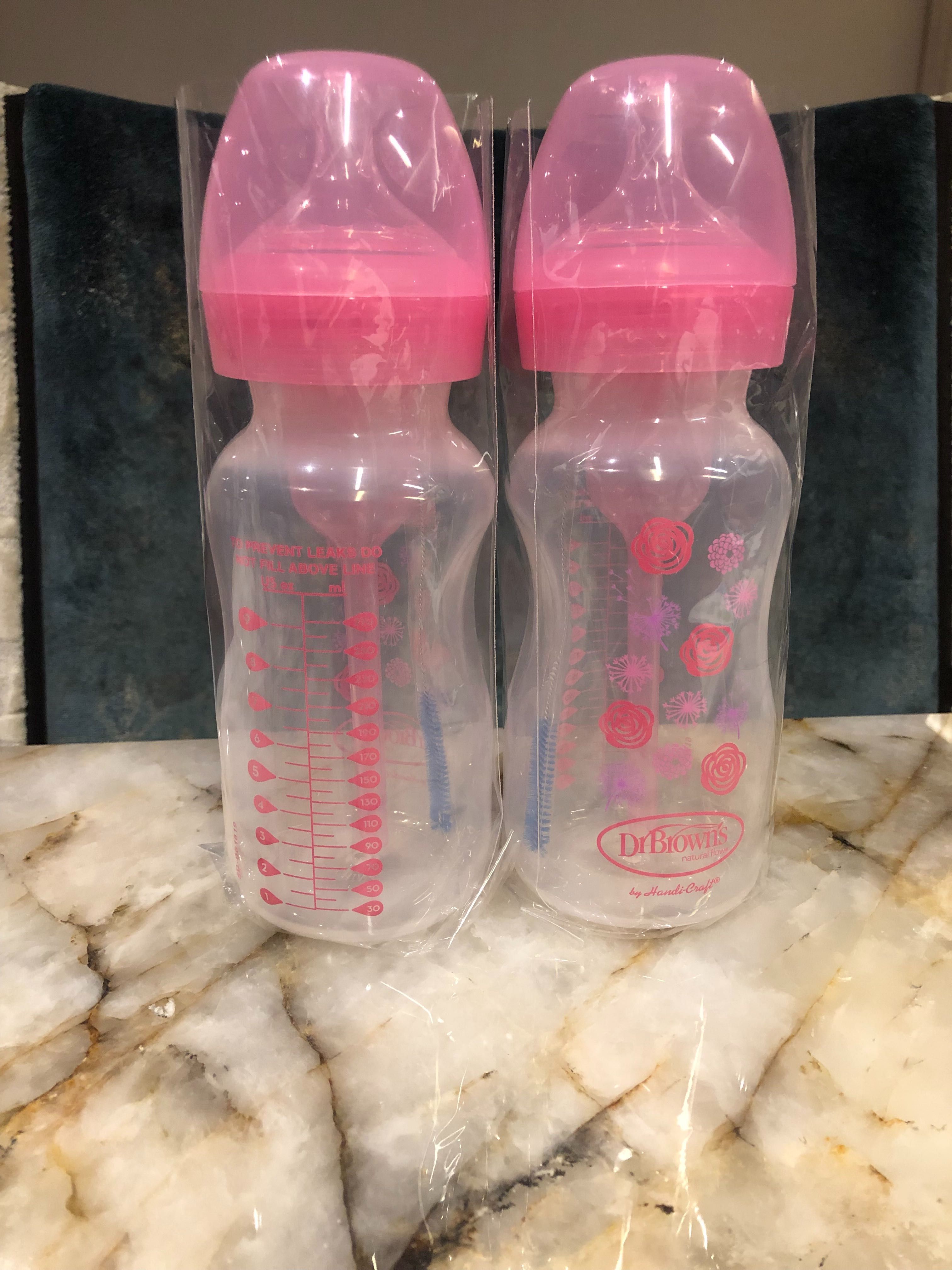 Two Dr Browns girls colic bottles