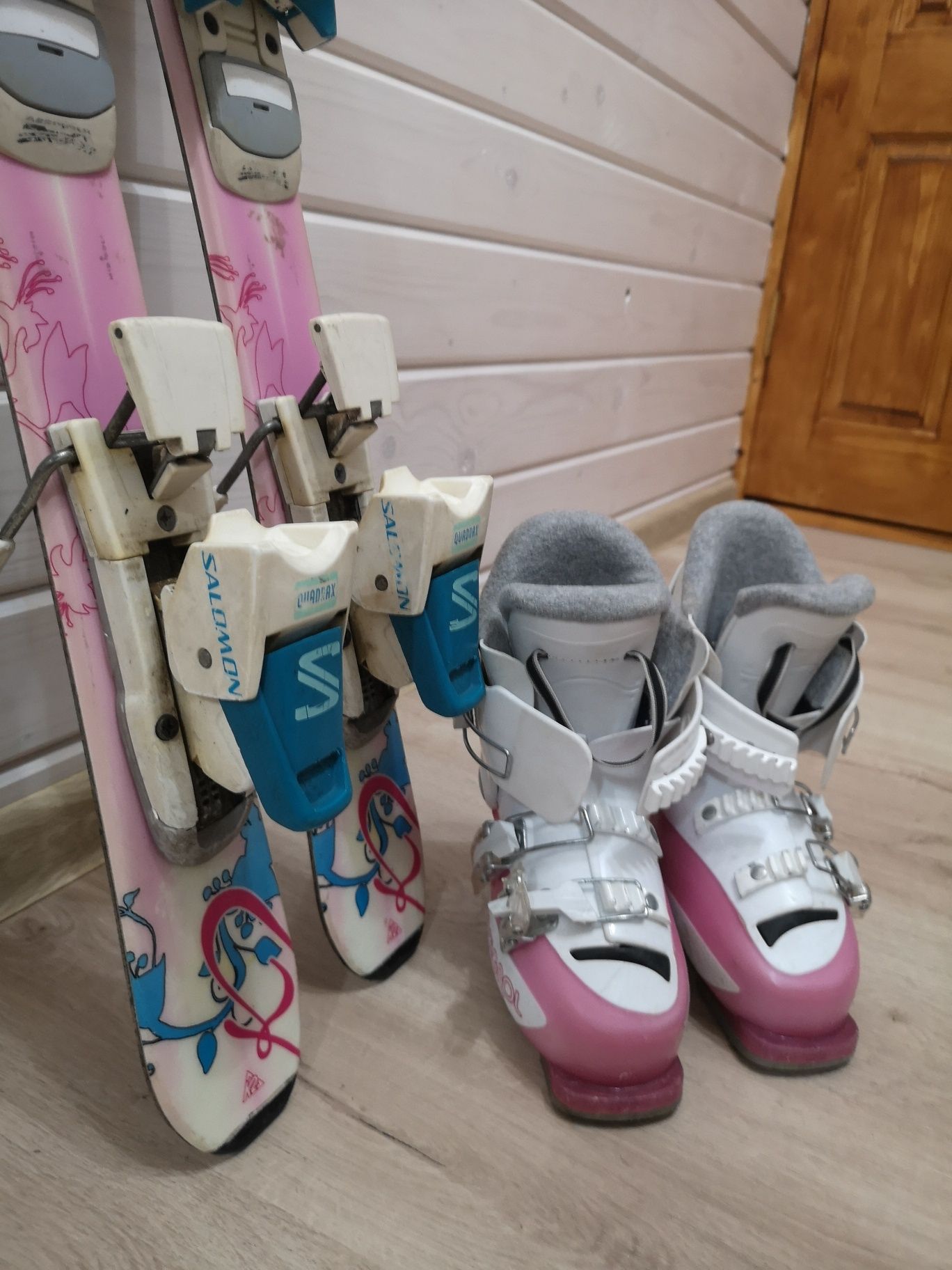 Лыжный детский комплект. Ботинки 18-19.5