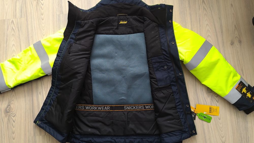 1130 Snickers AllroundWork L High- Vis 37,5 zima  kurtka robocza odbla