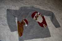 Свитер вязаный Дед Мороз, свитер на новогодние праздники 44-48 размера