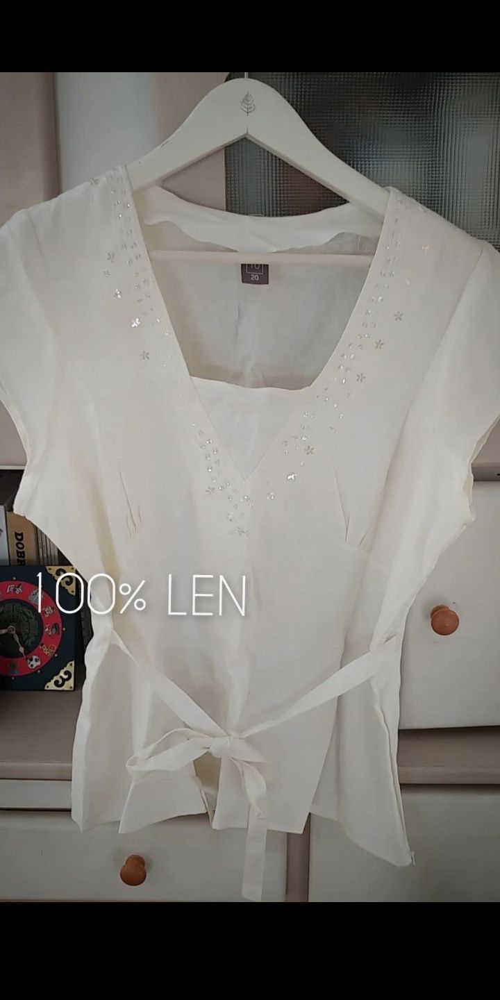 Koszulan len lniana plus size