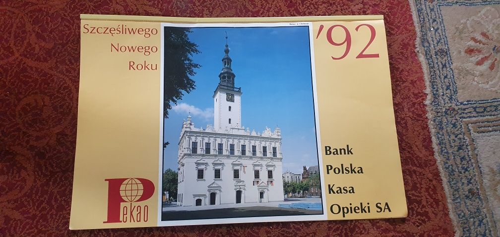 Sprzedam kompletny kalendarz ścienny wieloplanszowy PKOBP SA 1990 r