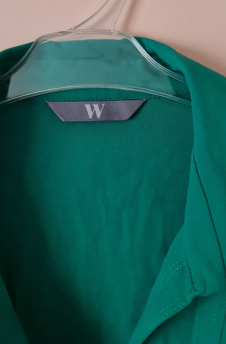 Bluzka damska 44 XXL zielona koszulowa wyjściowa