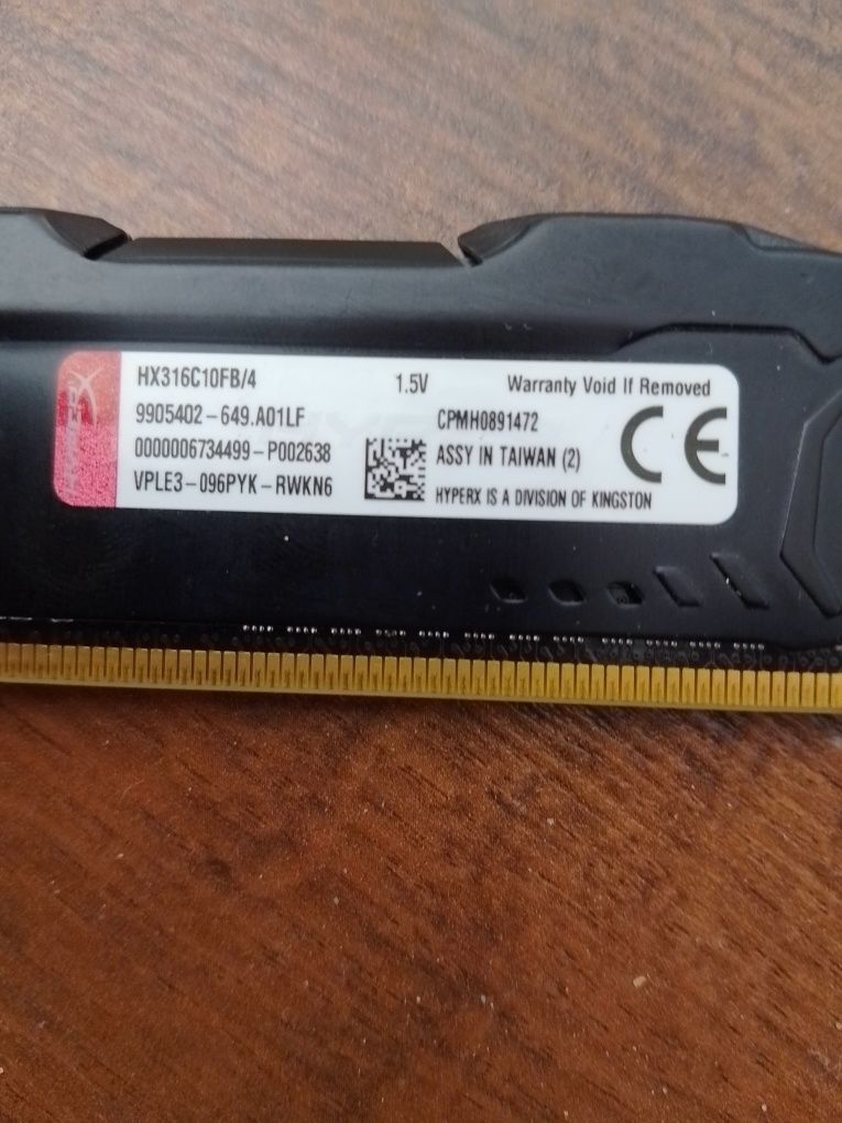 DDR3 HyperX Fury 4GB 1600MHz 4Gb, stan bdb, sprawna