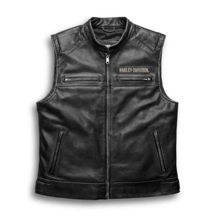 Kamizelka na motor Harley Davidson Passing Link Leather Vest