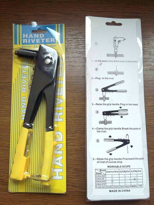 Пістолет для заклепок, пістолет заклепувальний, заклепочник 2,4-4,8 мм