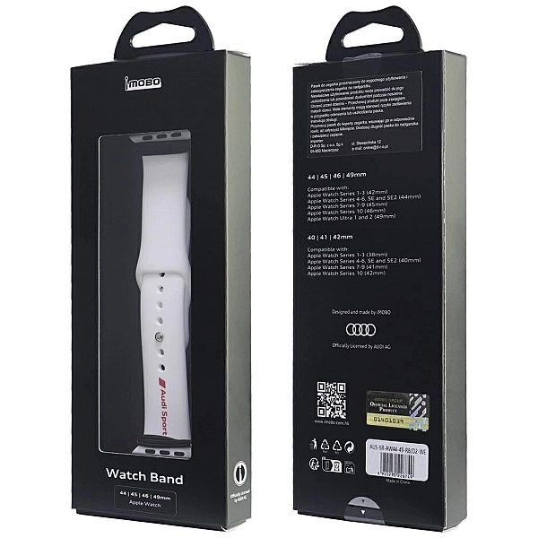 Pasek Audi Sport Red Logo Silicone Watch Strap na Apple Watch 44 / 45
