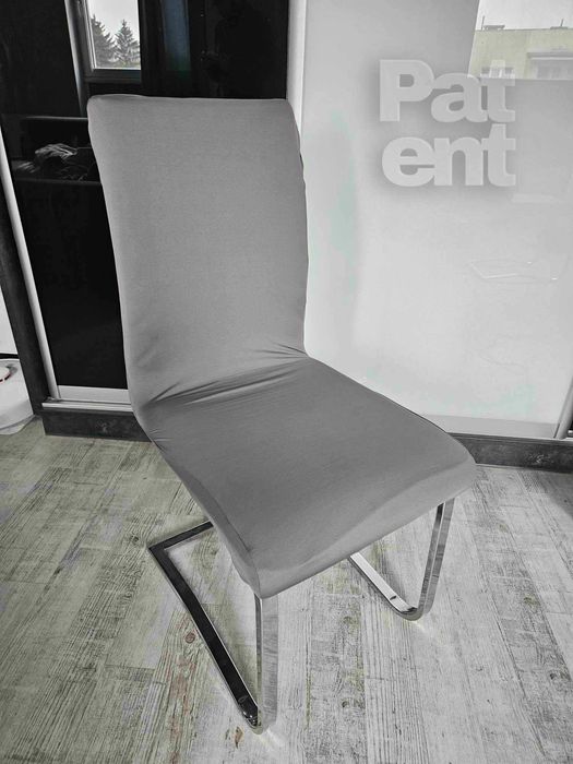 Pokrowce na krzesła uniwersalne elastyczne 6 sztuk szare komplet