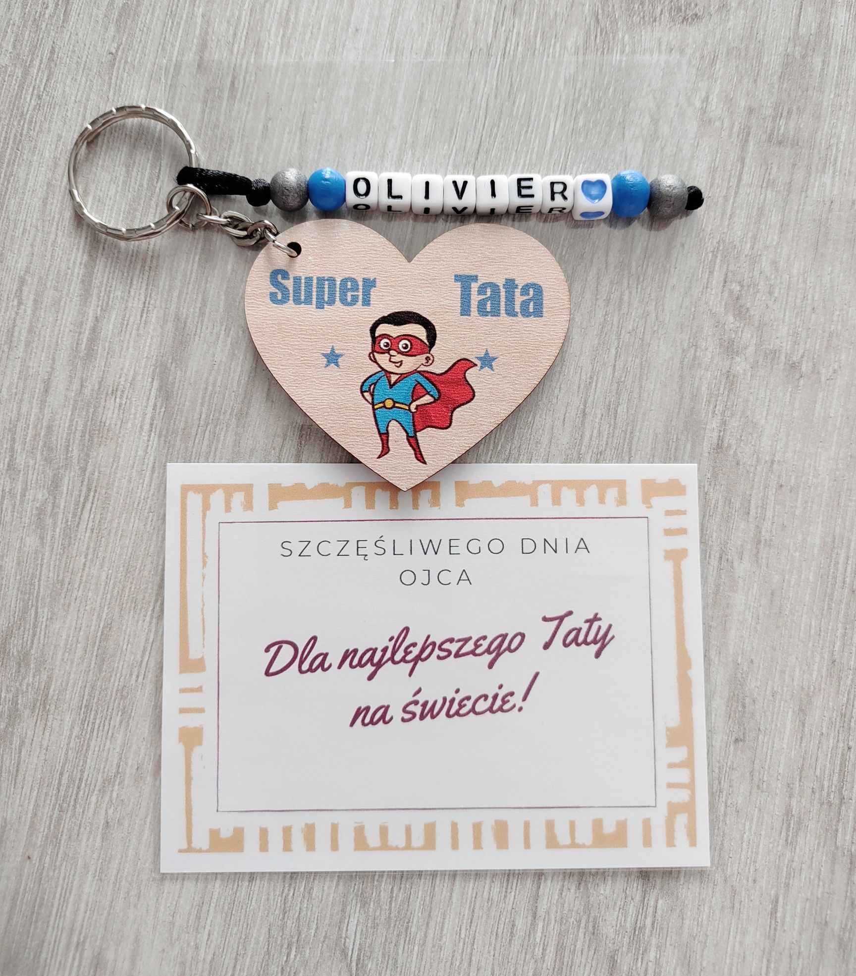 Brelok breloczek drewniany dzień taty