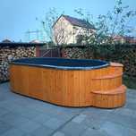 Basen wolnostojący 370x210x100 ogrodowy jacuzzi hydromasaż
