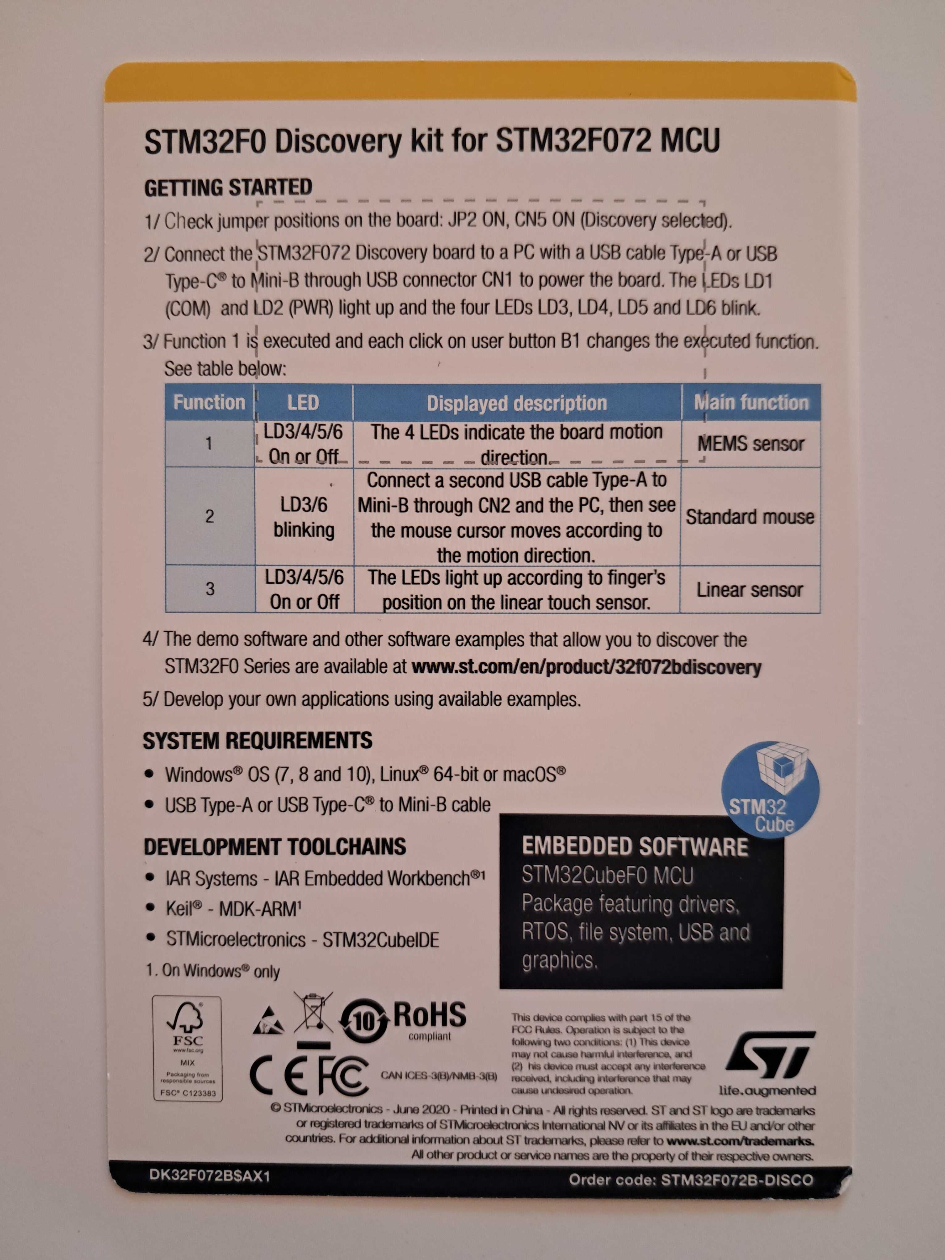 STM32F072-DISCO (новий)