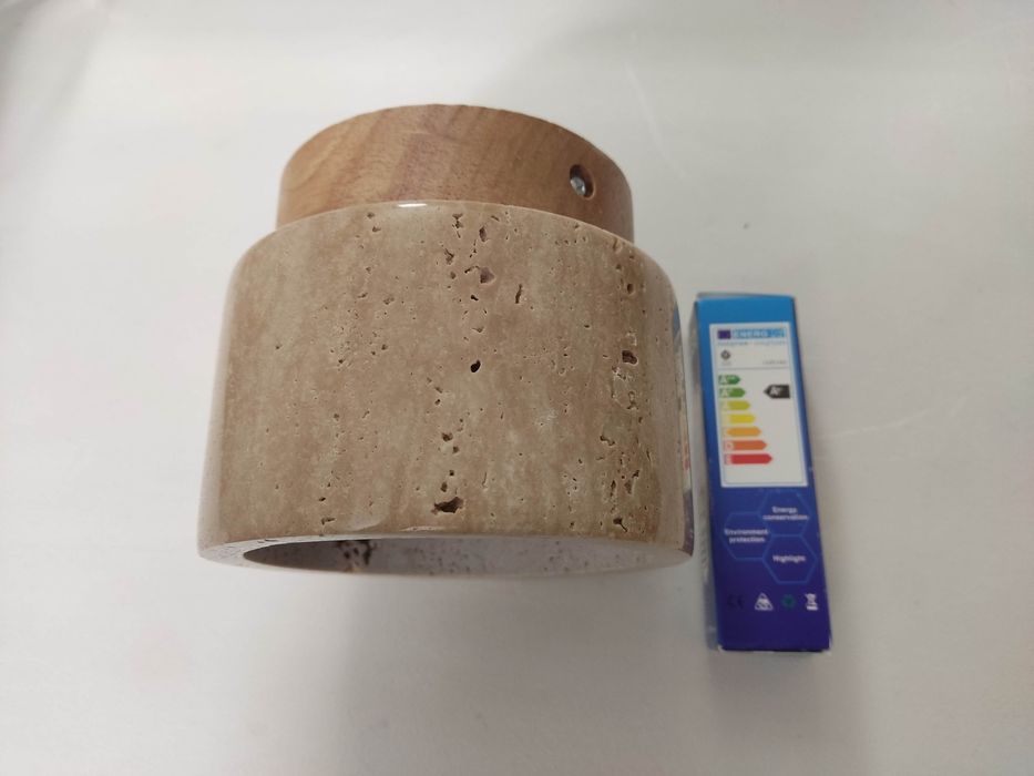 Bonito candeeiro em pedra natural + madeira