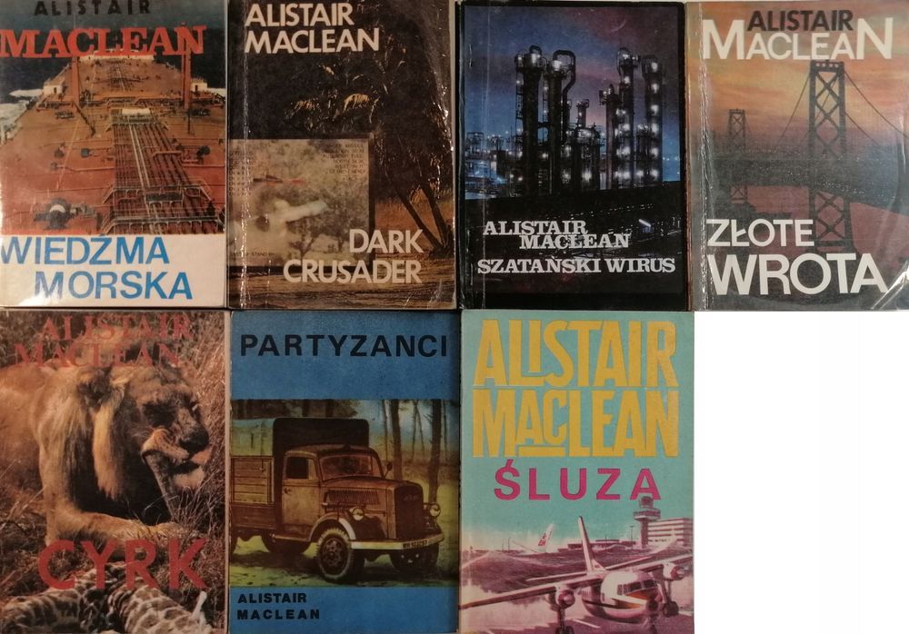 7x Alistair MacLean klubowe Sensacja Fantastyka Cyrk Dark Śluza