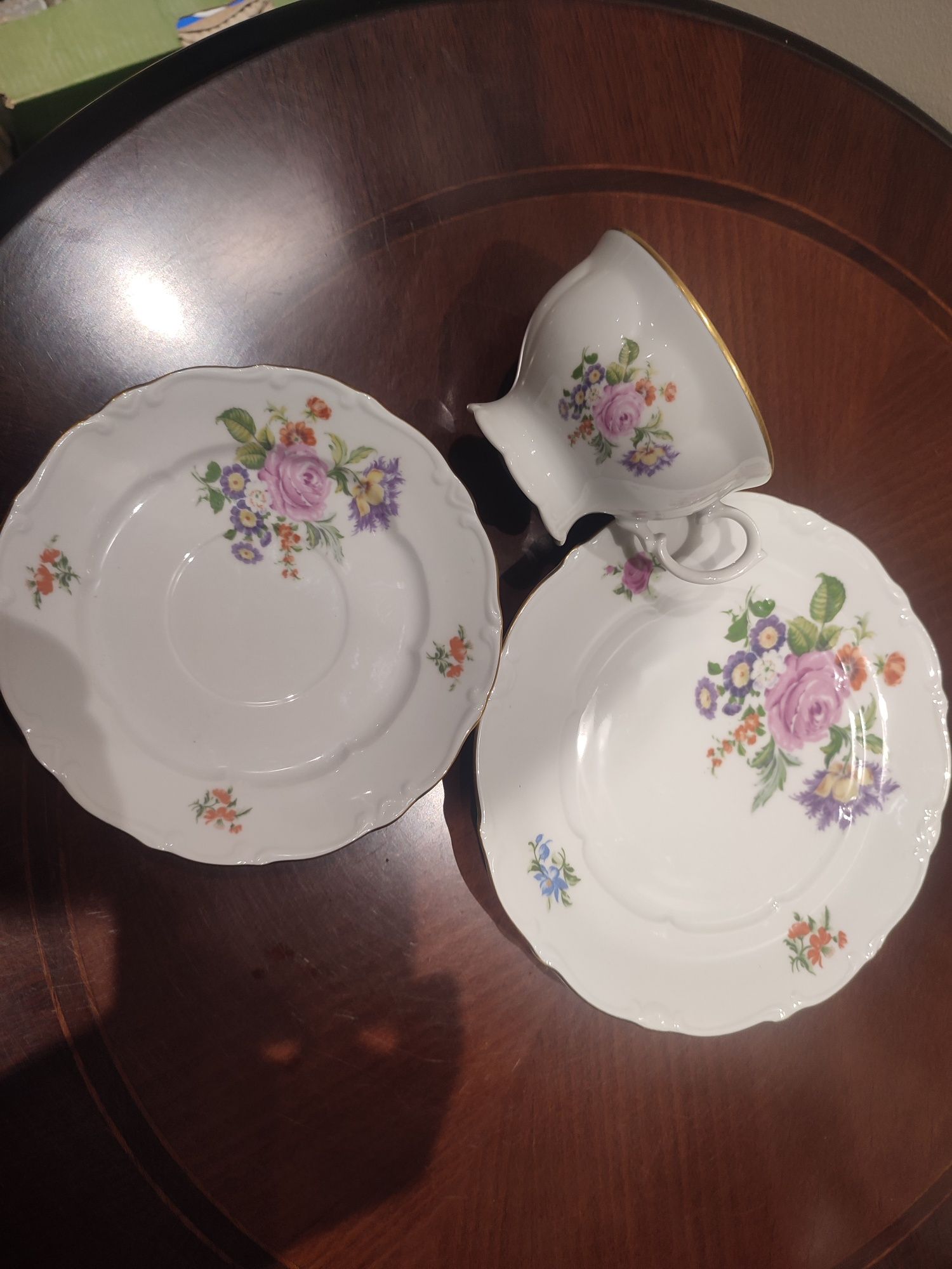 Śliczne stare trio porcelana Lichte